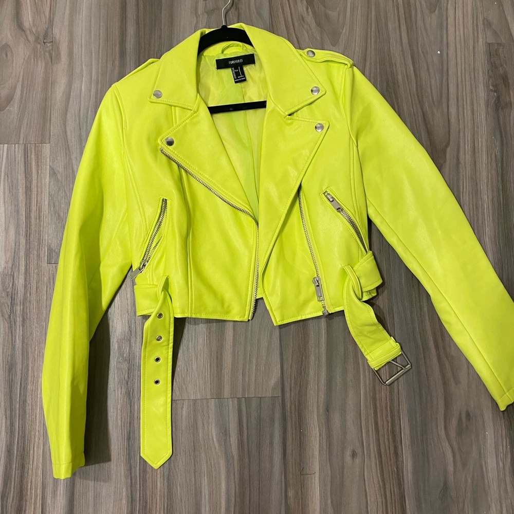 Forever 21 size Small Neon color biker jacket